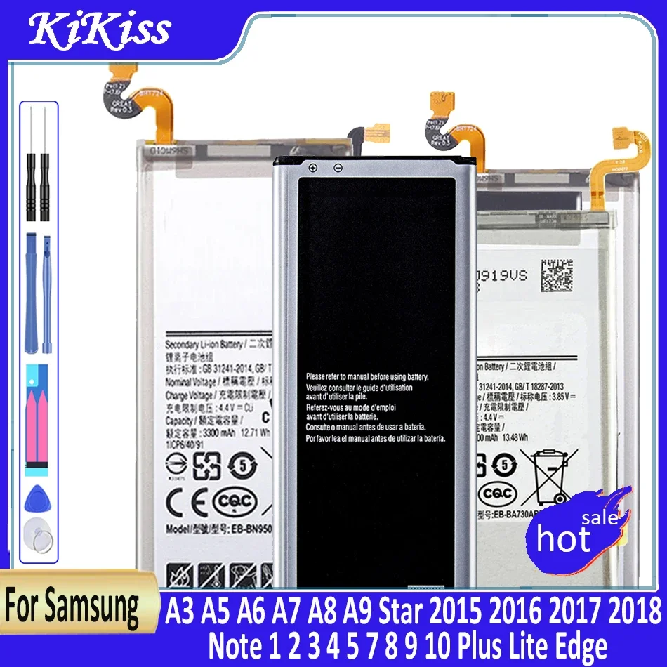 Battery For Samsung Galaxy A3 A5 A6 A7 A8 A9 Star 2015 2016 2017 2018/Note 1 2 3 4 5 7 8 9 10 Plus Lite Edge SM A510F A310F