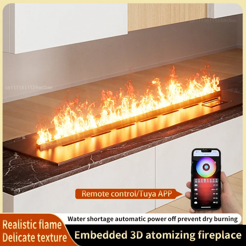 

Умный 3D-камин с эффектом пламени и регулировкой яркости, управление через приложение, для гостиной и спальни, атмосферный декор с функцией обогрева