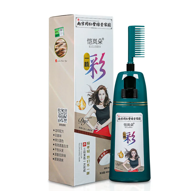 

Kaolado Nanjing Tongrentang One-Step Hair Dye Comb, Trendy Plant-Based Black Dye for a White Appearance