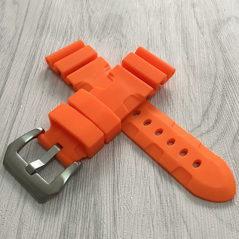 For Panerai parts PARNIS men's silicone watch strap Luminor PAM111 441 watch strap High elastic vintage watchband 22mm 24mm
