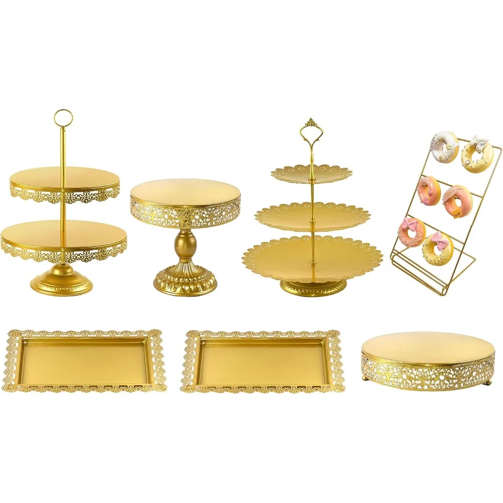 

7 Pcs Gold Cupcake -Dessert Table Display Set , Cake Stand