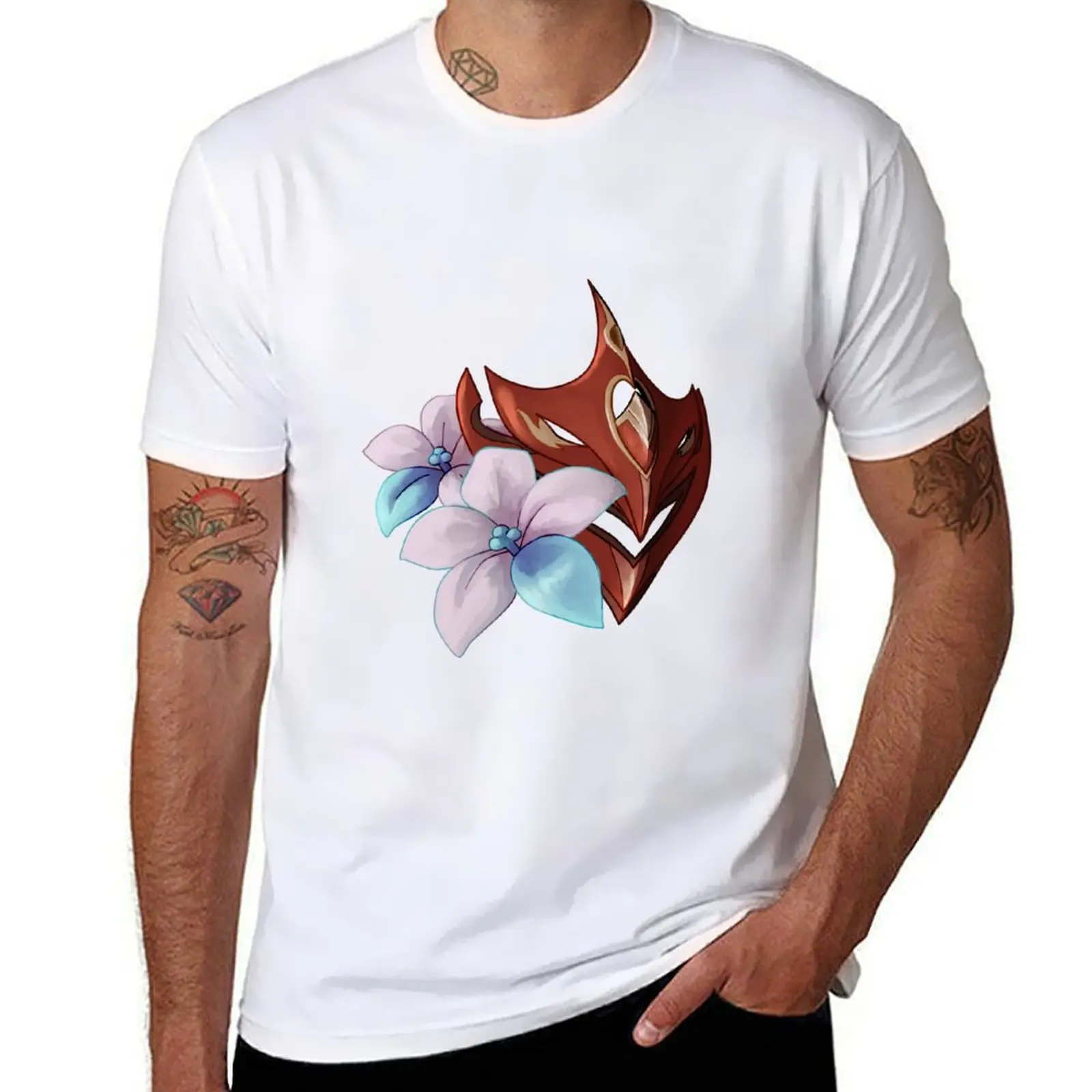 

Chilumi Flowers + Mask T-Shirt man t shirt graphic cotton t shirt man T-Shirt
