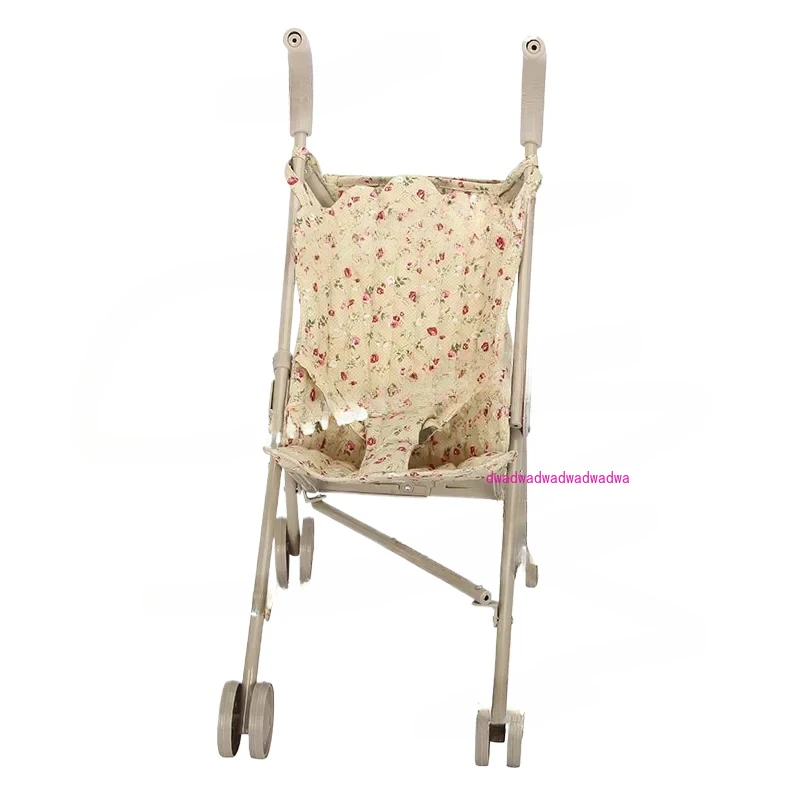 

Аксессуары для игр, игрушечный домик, подарок на день рождения для мальчиков и девочек, кукольная коляска с цветочным принтом для кукол, складная кукольная коляска, коляска с сумкой, кукла