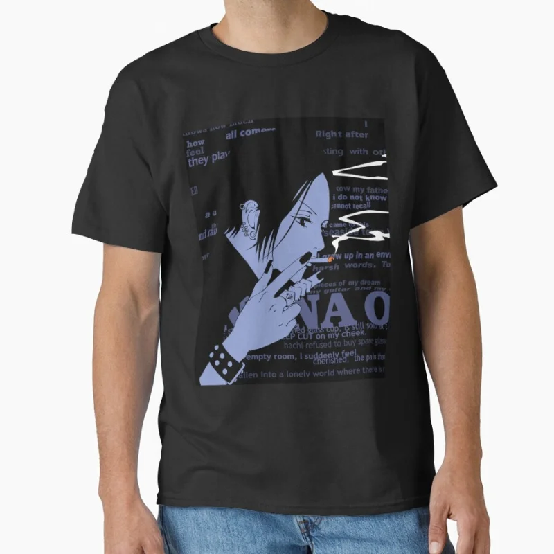 

NANA 1027 The Black Stones Punk Band Anime T shirt Large size Tops Manga Graphic Print Y2k Clothes Cartoon Tee