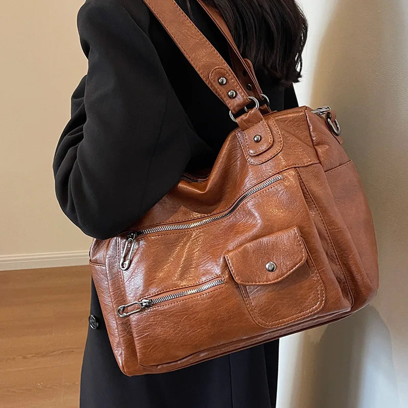 

Large Capacity Bag 2025 New Single Shoulder Crossbody Travel Luggage for Women's Leisure Retro Versatile Hand-held Travel Bag