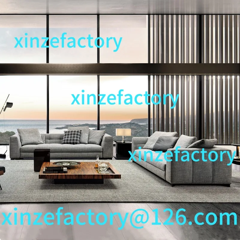 

Customizable leather modern first layer scalper leather down cotton and linen fabric sofa