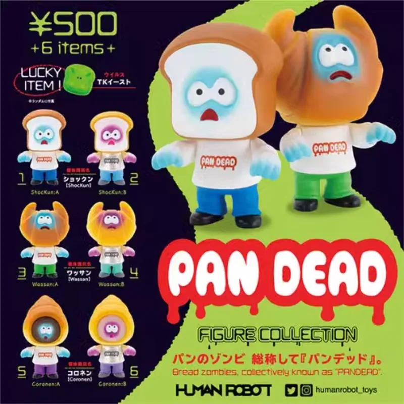 Original Kenelephant Gashapon Poisoned Bread Toast Zombie Qversion Mini Anime Action Figure Model Toy Gift Collection Ornament