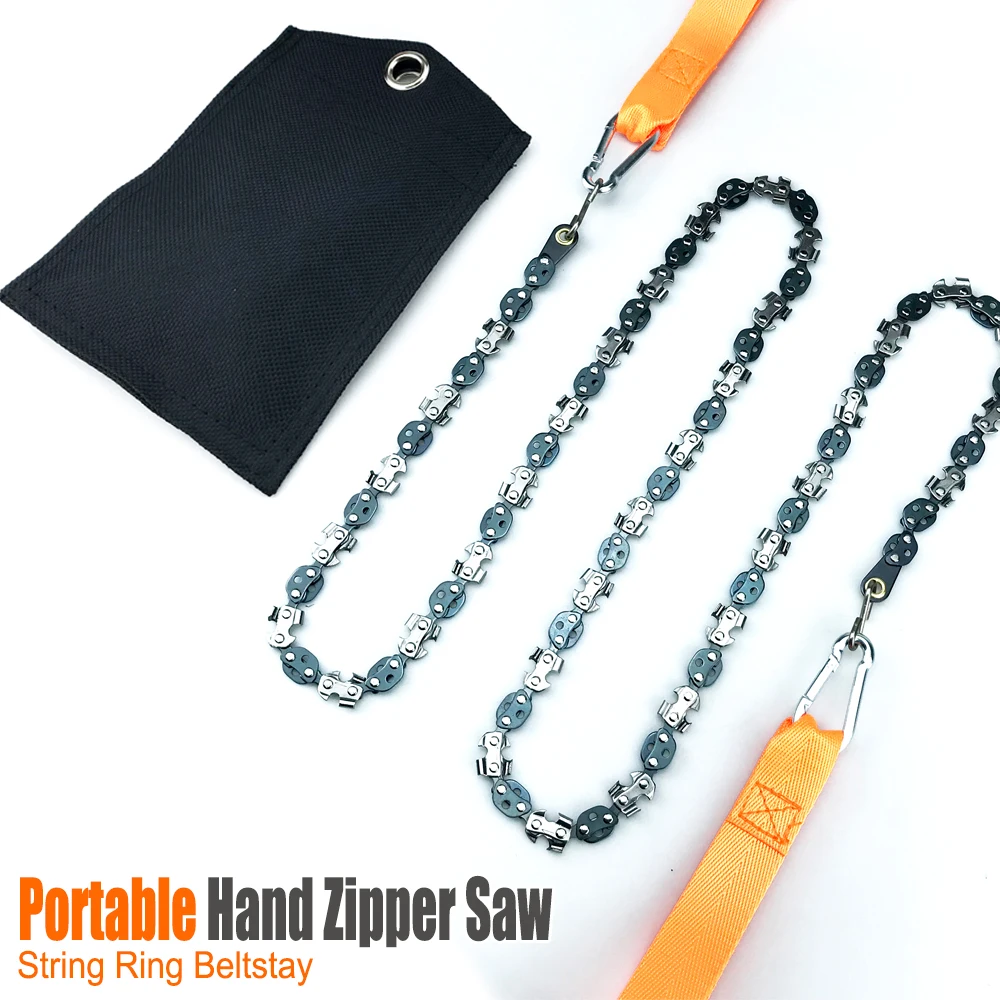 1 pçs 53 Polegada 68 dentes portátil mão zíper viu terno dobrável design separado serra de corrente de corte de madeira ao ar livre ferramenta de acampamento de emergência