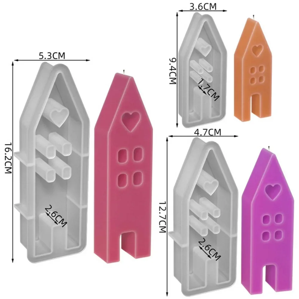 

Набор из 3 силиконовых форм для гипсовых украшений «Дом любви» с гладкой поверхностью, для бетона, декоративных изделий из смолы, поделок своими руками