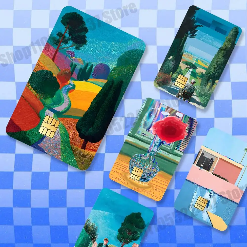 British Pop Digital Artist D-David H-Hockney Holographic Laser Shinny Film Skin Cover Sticker for Debit Credit Card Bank Card