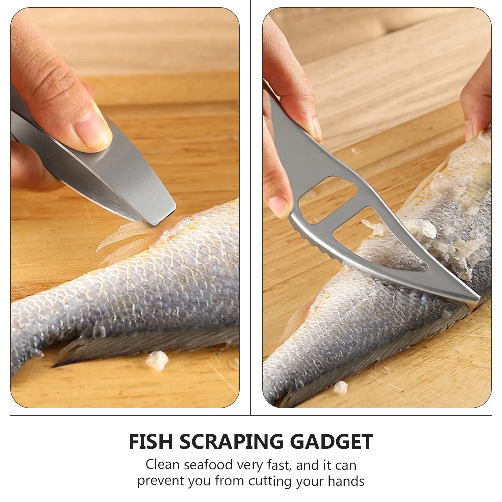 Stainless Steel Fish Scale Planer Fishbone Scraper Cleaning Tool Skin Cleaner Tweezers