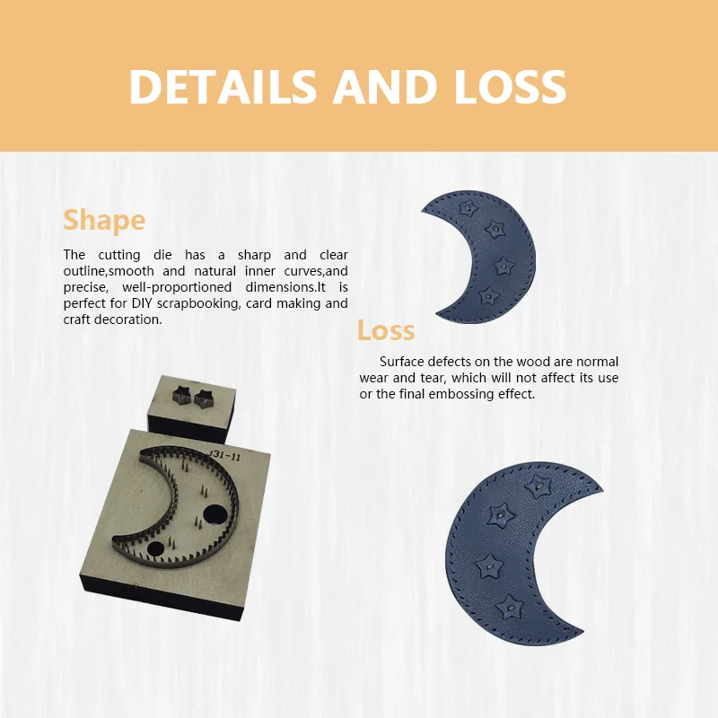 Leather Star Moon Die Cutting Simple Durable Easy Material Output Knife Mold for Leather Crafting