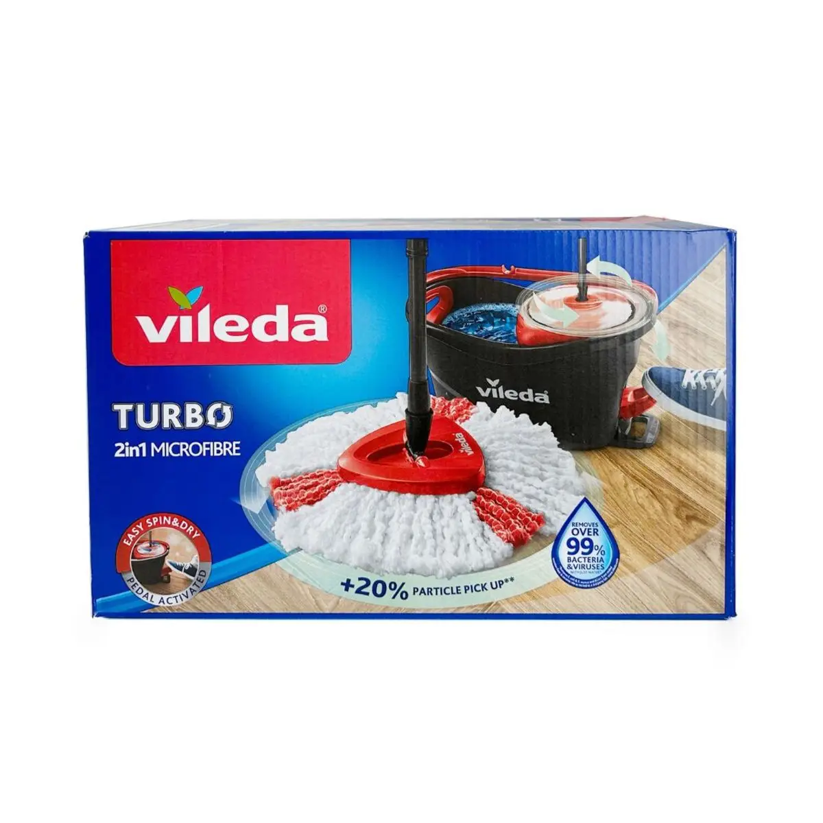Vileda Turbo Cubo escurridor 2in1 microfibras (palo y fregona microfibras)