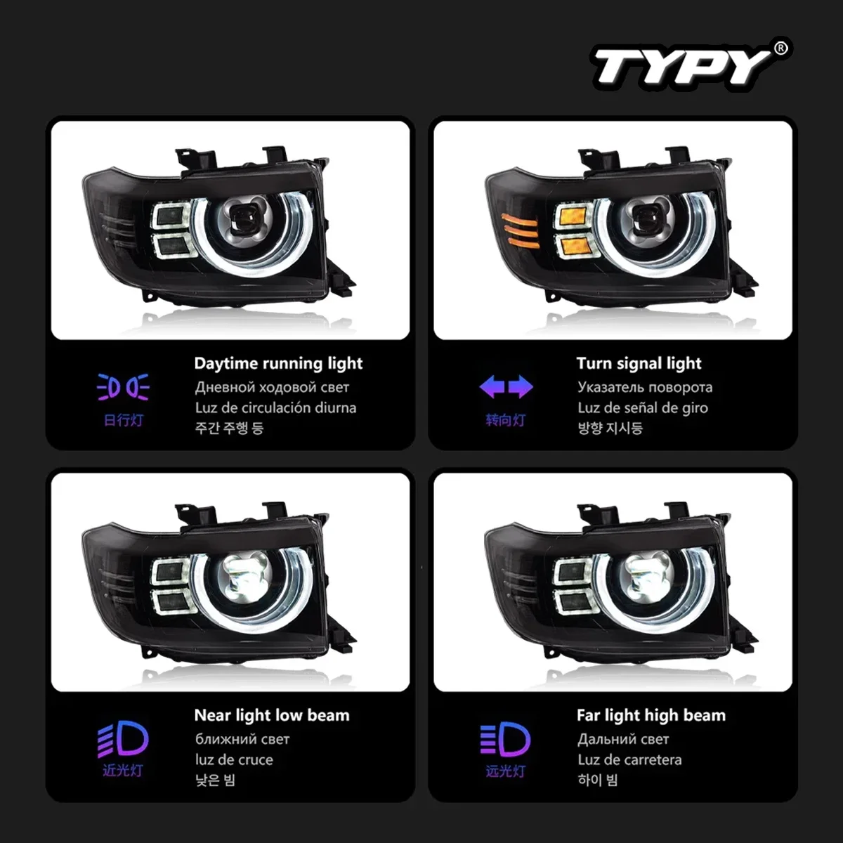 

TYPY Car Lights For Toyota Land Cruiser Headlights LC70-LC79 Headlamp LED Projector Head Lamps Turn Signal Auto Parts 2007-2020