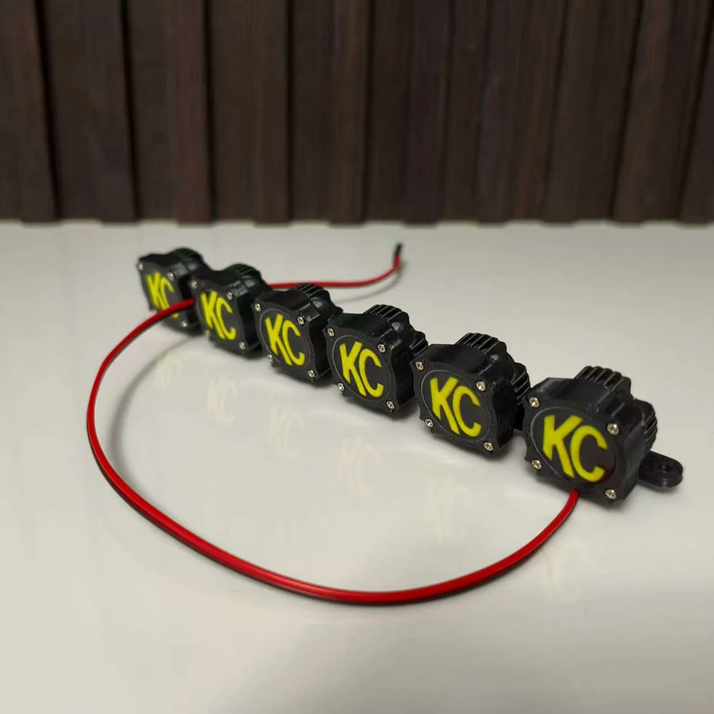 Luz LED KC de techo, 6 focos para coche trepador de control remoto 1/10, Traxxas TRX4 Defender Bronco AXIAL SCX10 RC4WD D90 Tank 300 Chevrolet