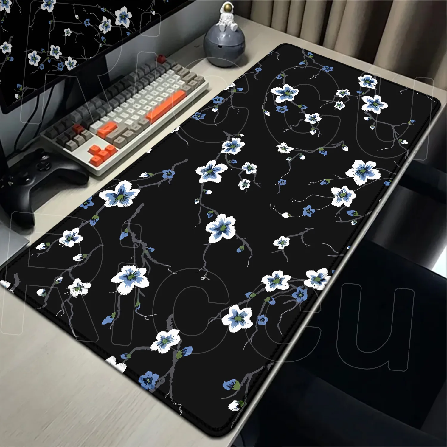

Large Beautiful Gaming Mousepad Floral Pattern Design Mouse Pad Anti-slip Made Rubber Deskmat Washable Mousepad PC Accessorys