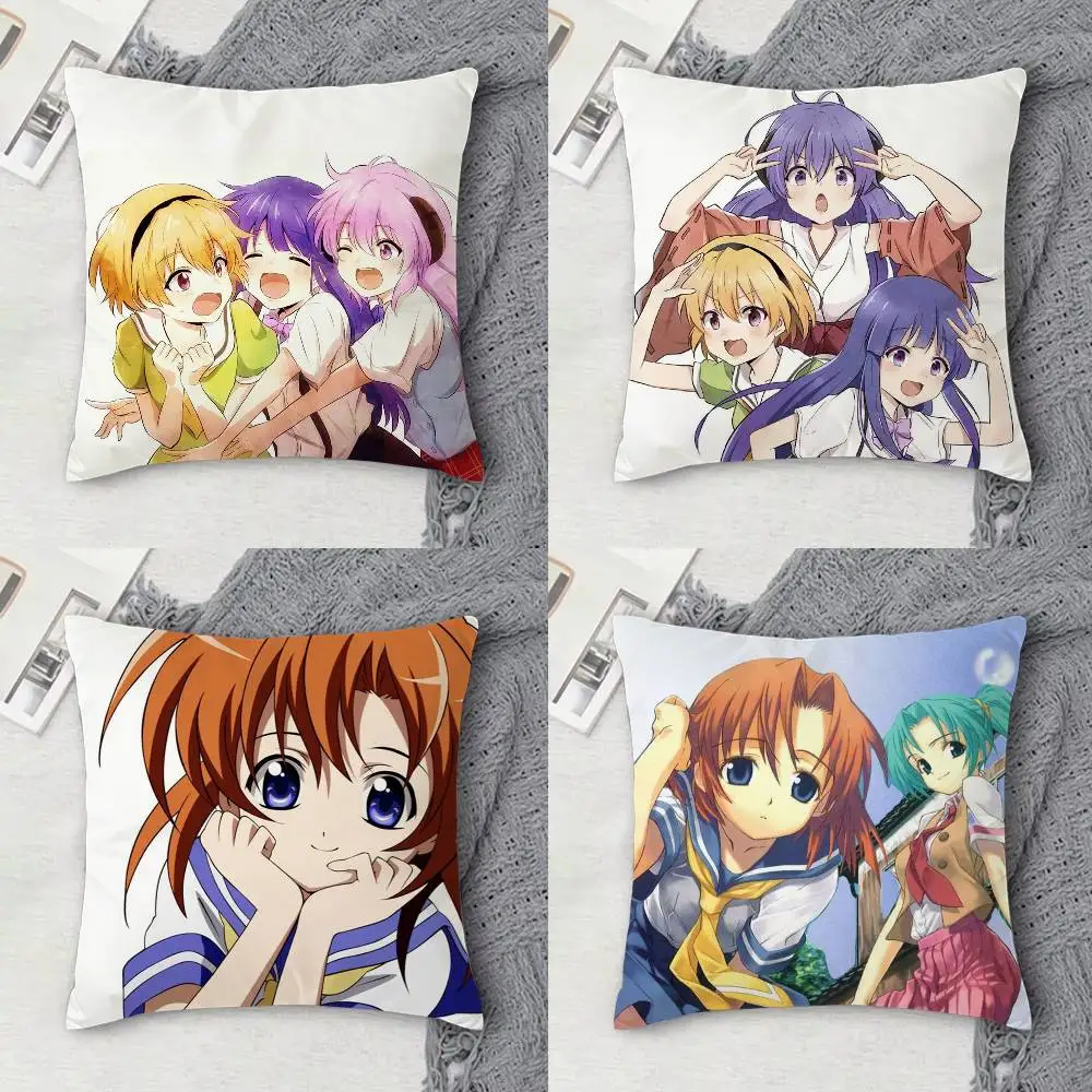 

H-Higurashi When They Cry Double-sided Printed Square Decorative Cushion Cover for Sofa Living Room Home Decor