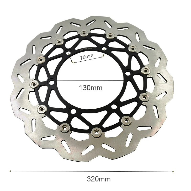 For Kawasaki Ninja 250 250R Ninja250 EX250 EX250R 2008 2009 2010 2011 2012 CNC 320mm Front Motorcycle Floating Brake Disc Rotor