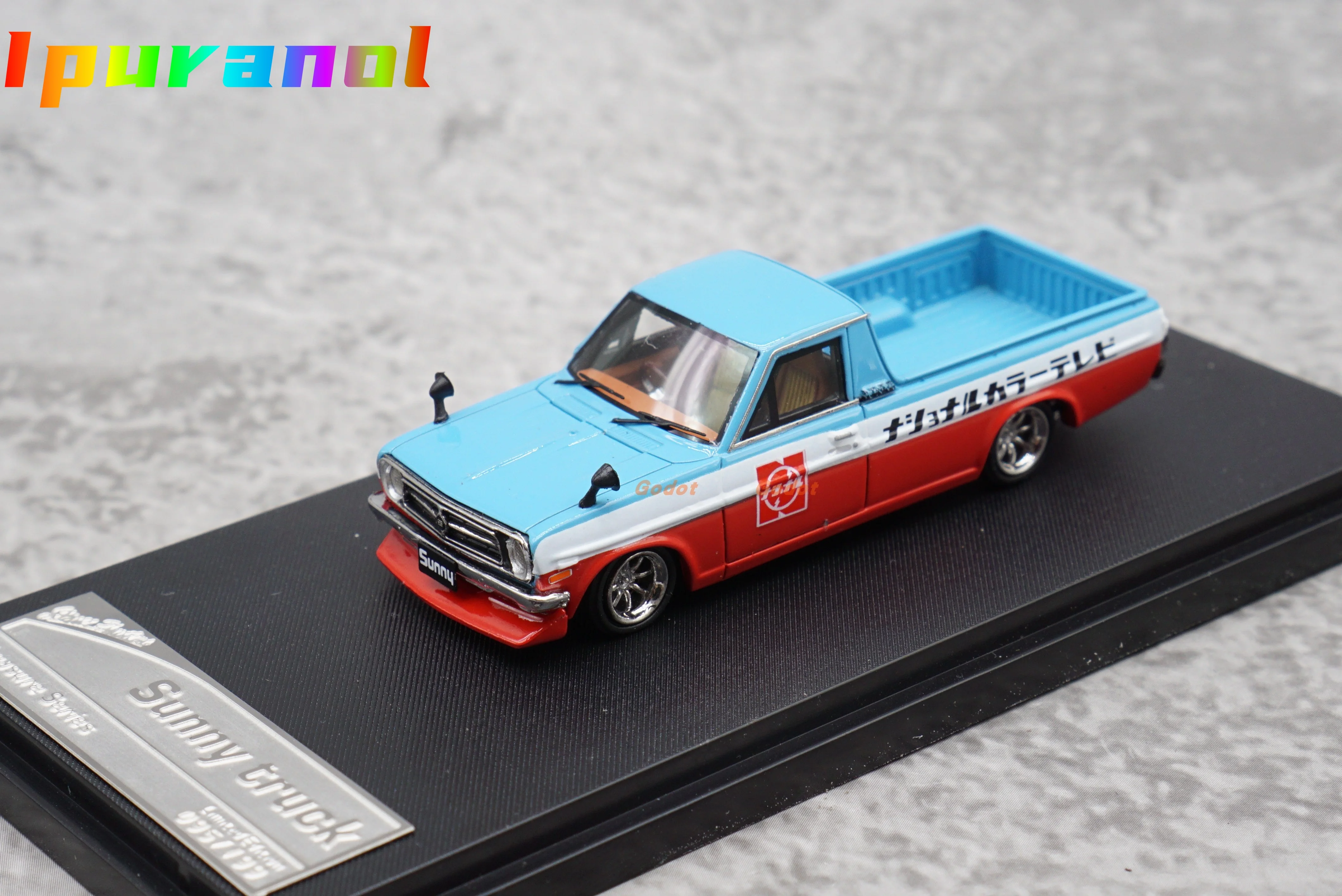 

1:64 Stance SH Datsun Пикап, транспортная модель из смолы, украшение автомобиля, игрушка высокого класса Datsun