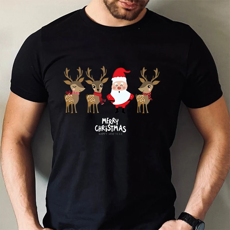 

Santa Claus Men T-shirts Oversized Clothes Emergency Room Nurse Ugly Christmas T-Shirt Christmas Tree Tees Xmas Happy New Year