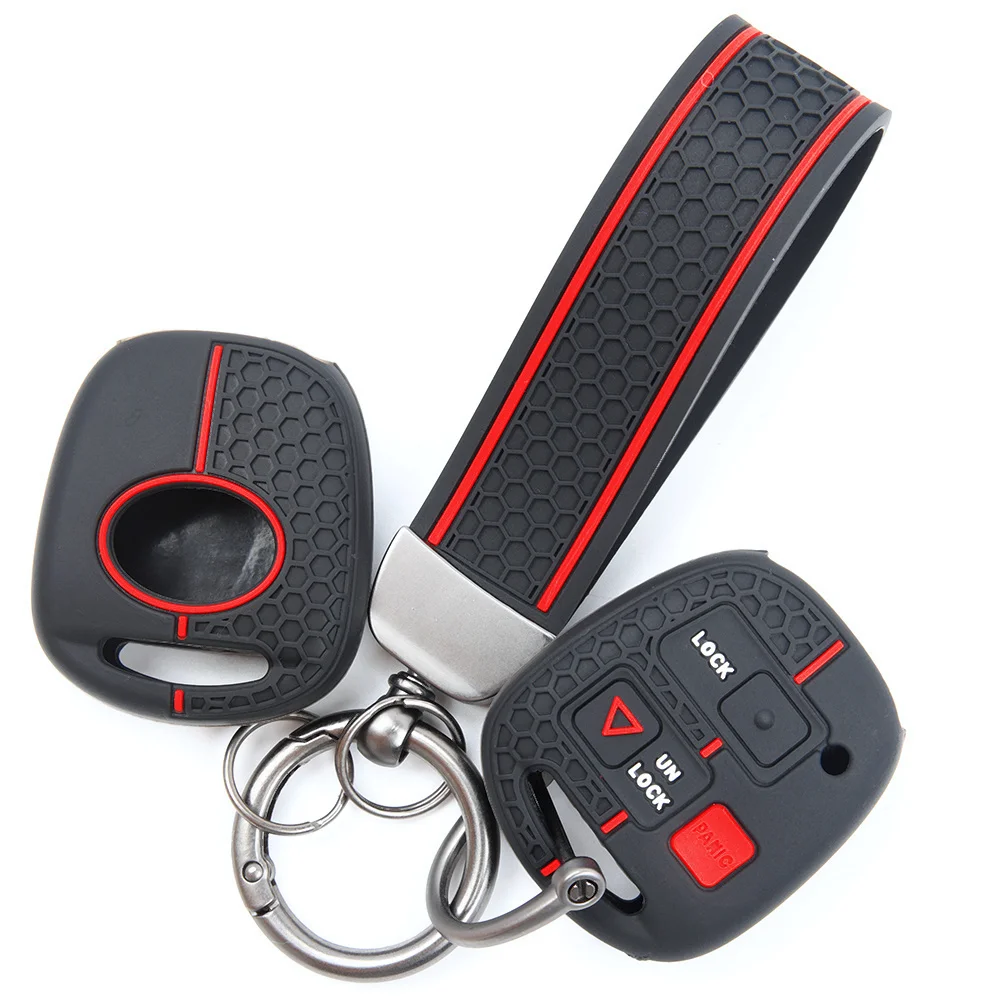 For Toyota FJ Cruiser Land Cruiser Prado 4Runner Protective Silicone Remote Key Case Finger Loop Lanyard Precise Fit