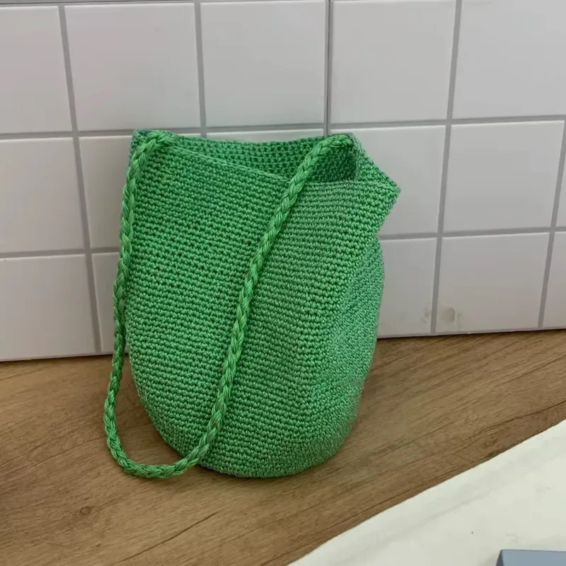 Fashion Large Capacity Handwoven Bucket Shoulder Bag Bohemian Summer Casual Seaside Travel Vacation Beach Bag Bolsa Feminina
