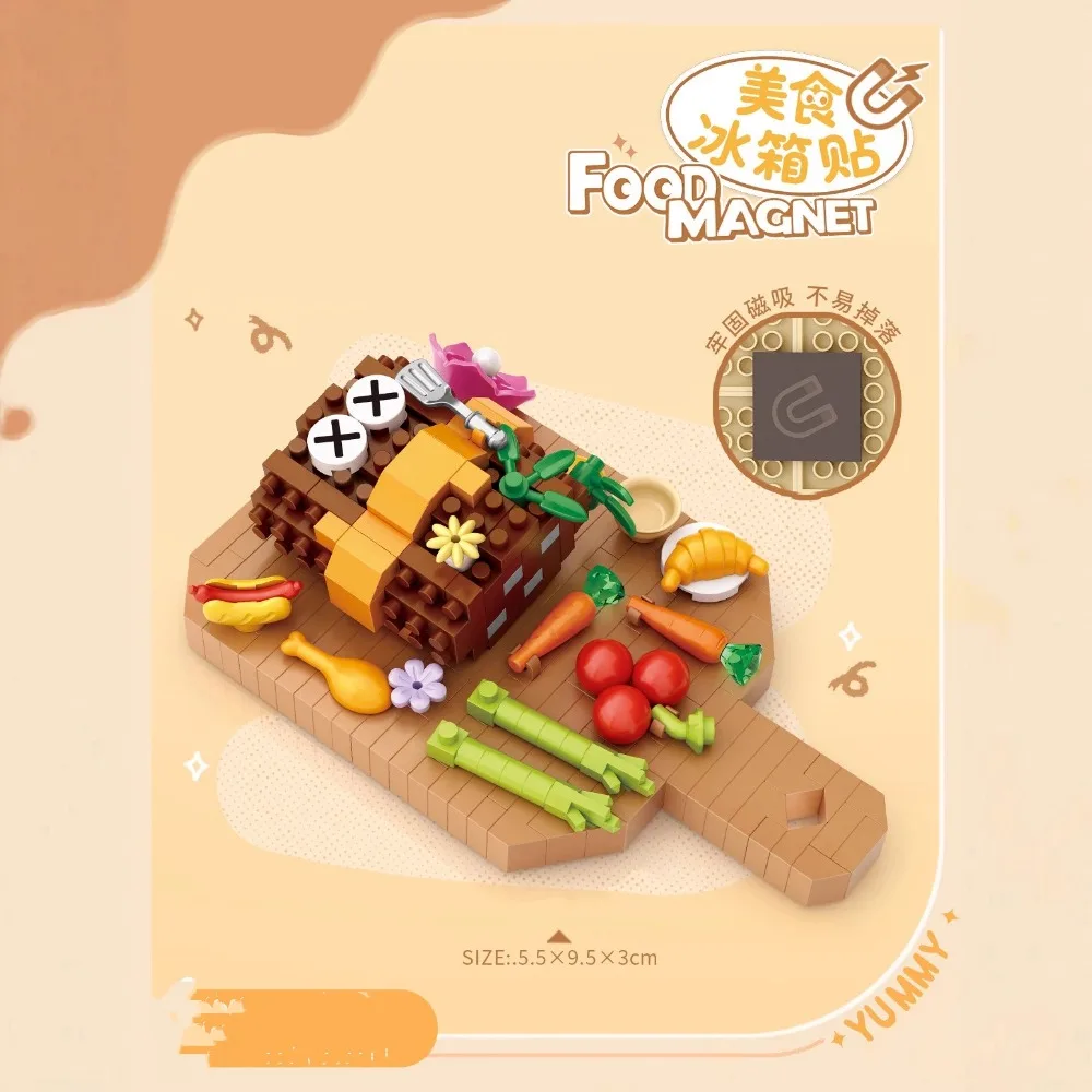 LOZ мини креативный магнит на холодильник, строительные блоки, город Oden, горячий горшок, модель стейка, украшения для сборки, кирпичные игрушки, детский подарок «сделай сам»