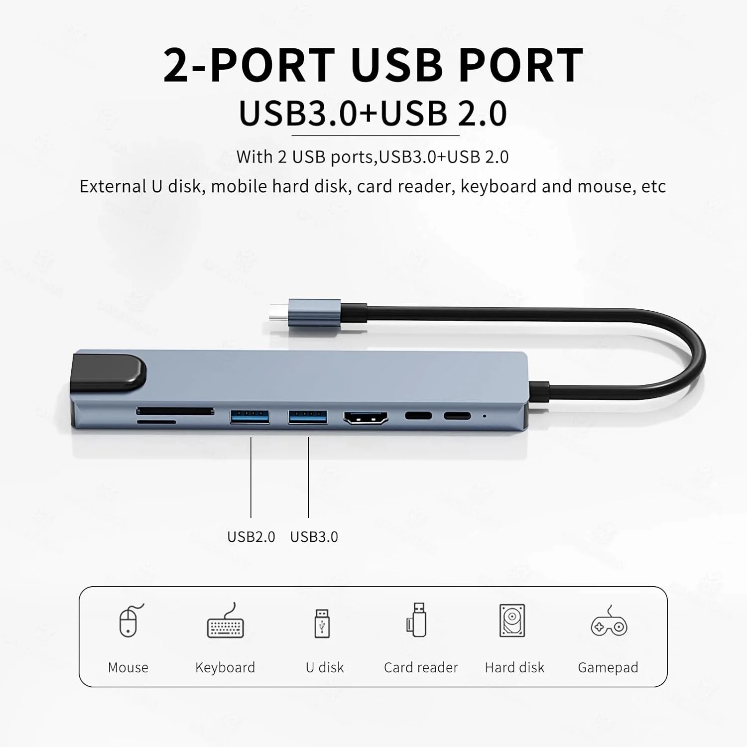 KUTOU USB C 8 в 1 концентратор типа C разветвитель 100 Вт док-станция для быстрой зарядки адаптер для ноутбука Macbook Air M1 iPad Pro RJ45 HDMI