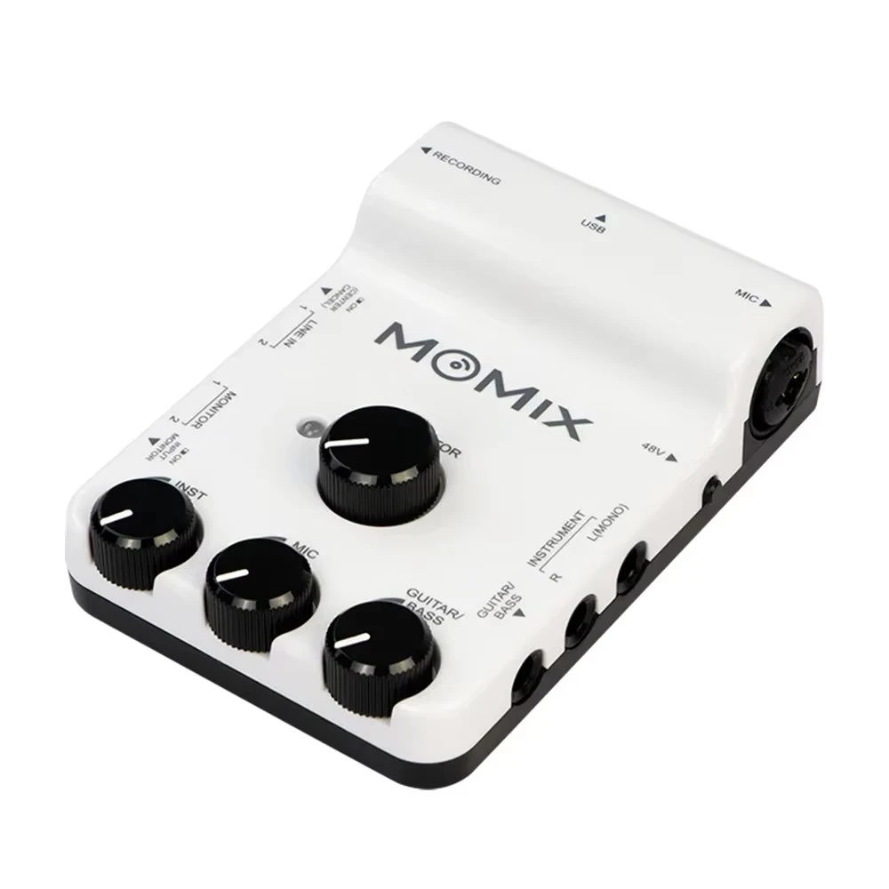 MOMIX Sound Card Effect Microphone Guitar Amplifier Live Music Sound Tools For Recording Singing Broadcast Streaming Mixer