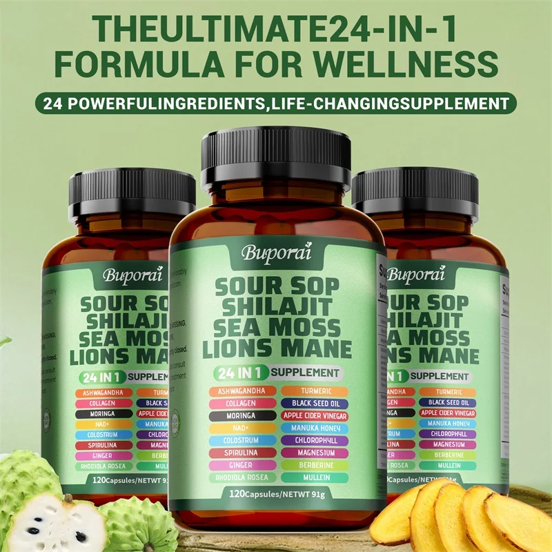 

24-In-1 Soursop Supplement - Rich in Antioxidants, Supports Skin, Joint and Bone Health, Boosts Energy and Strengthens Immunity