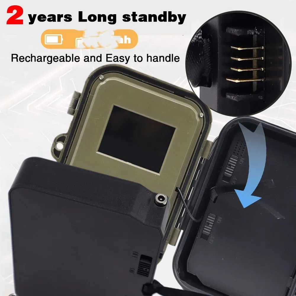 4G-Jagdkamera 4K 120MP mit APP-Steuerung, Nachtsicht, Wildtierbeobachtung, 8000MA Lithium-Batterie – Detail 5
