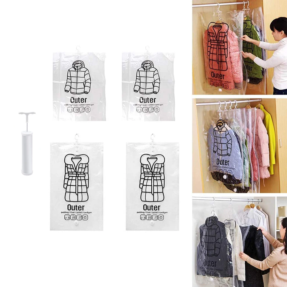 真空収納バッグ,クローゼット,クローゼット,省スペース,ダブルシール,衣類ハンガー,綿製