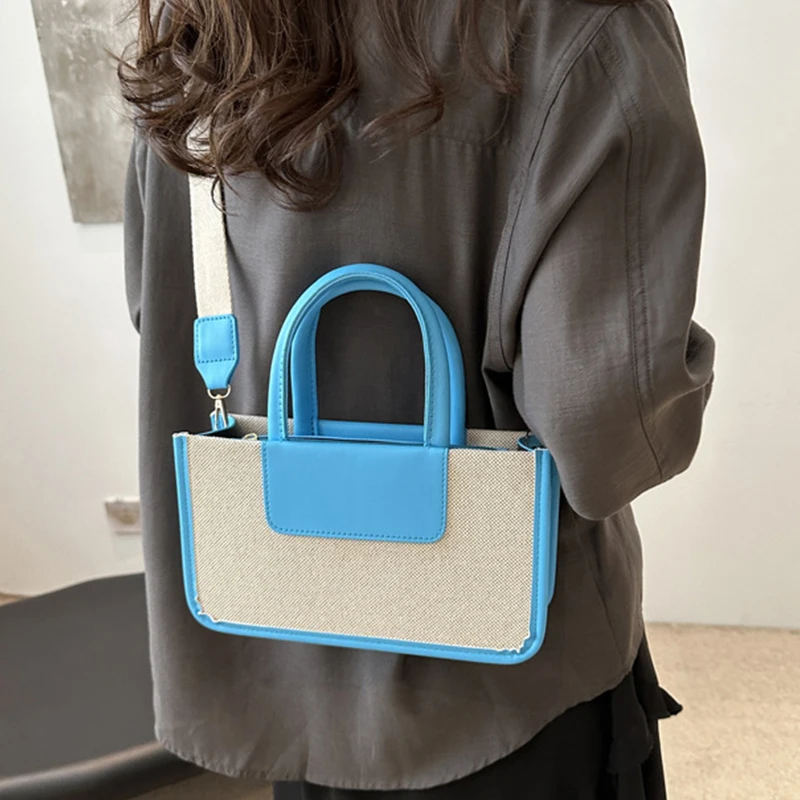 2024 neue minimalistische kleine quadratische Tasche für Frauen Sommer modische große Kapazität Umhängetasche lässige Handtasche Retro Umhängetasche