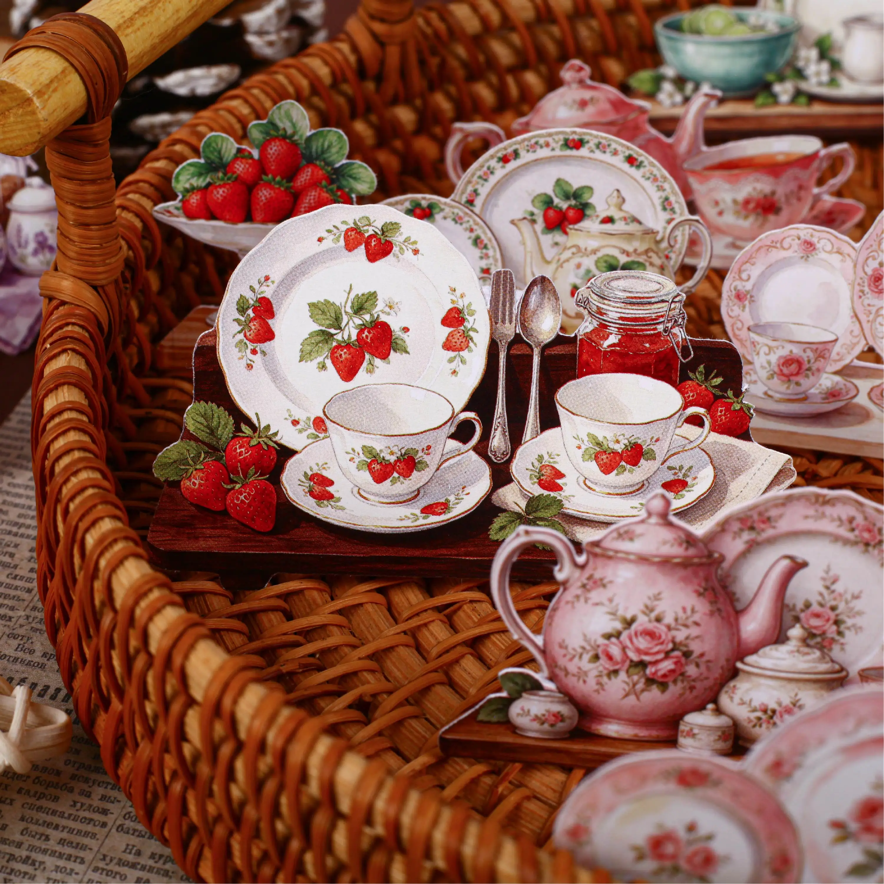 JIANWU Vintage Kitchenware Flower Fruits Landscape Sticker Creative DIY Journal Material Collage Scrapbooking Stationery view 5