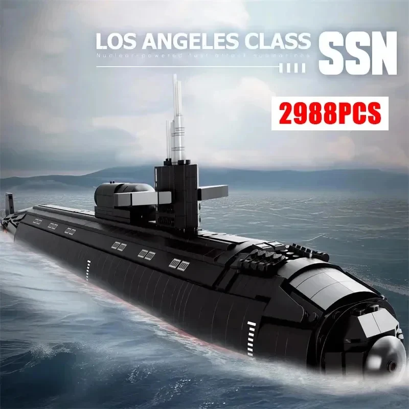 

33049 2988pcs Military Los Angeles-class SSN Building Blocks Assembling MOC Nuclear Submarine Bricks Children's Toys Gift Set