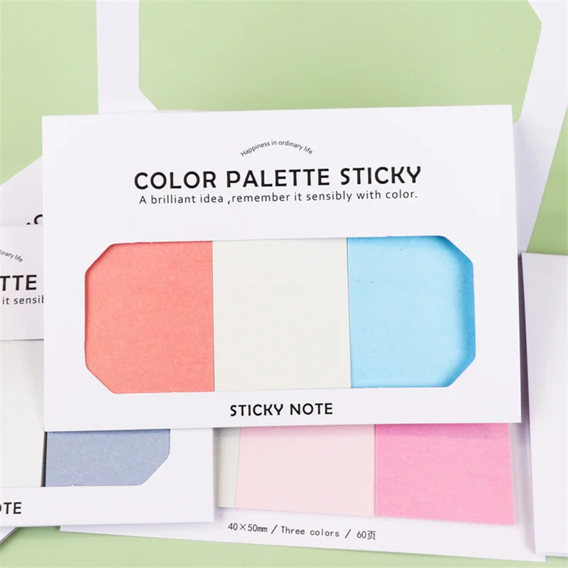 60Pcs Per Pack Memo Color gradient note multi-color tearable message label Message Tab Stationery notepad stationery Random