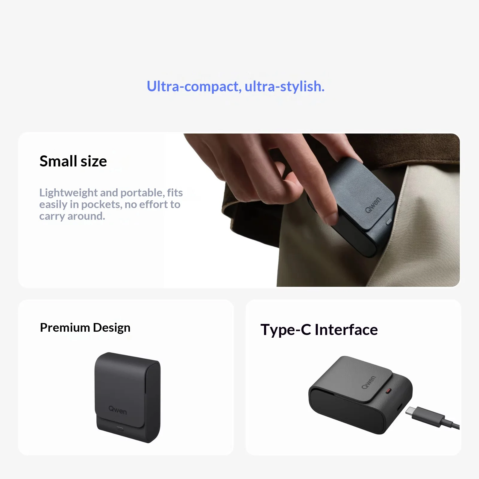 Qwen AI glasses G1 MiniBag battery changing bin 230 MAh