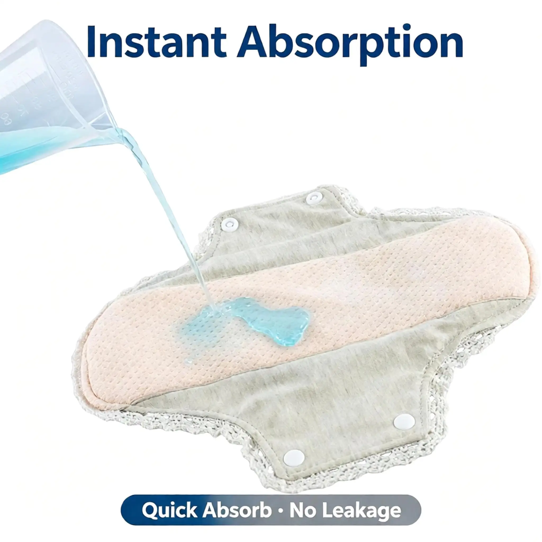 6Pcs Washable Cotton Lace Sanitary Pads Leakproof Cloth Diaper Liners Reusable Full Cotton Underwear Pads For Women