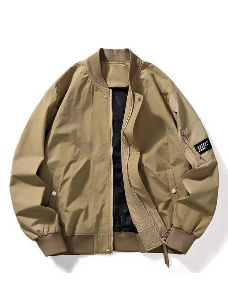 

American Sle Pilot Jaet Men's Casual High Street Loose Baseball Coat Spring Autumn Vintage Faion Youth Long Sve