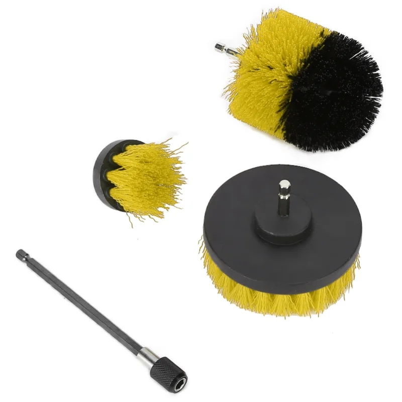 

Drill Brushes Attachment Set Electric Extended Long Drill Cleaning Scrub Brushes Kit Yellow/Green/Red