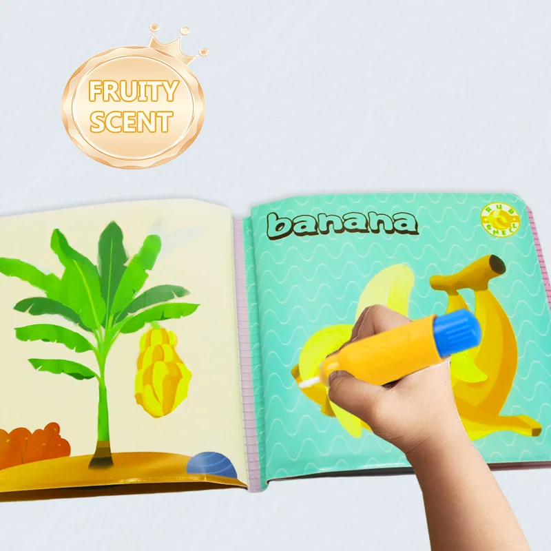 Sezoz 과일 향기로운 아기 목욕 책 유아를 위한 환경 친화적이고 찢어짐 방지 및 물린 방지 조기 교육 장난감