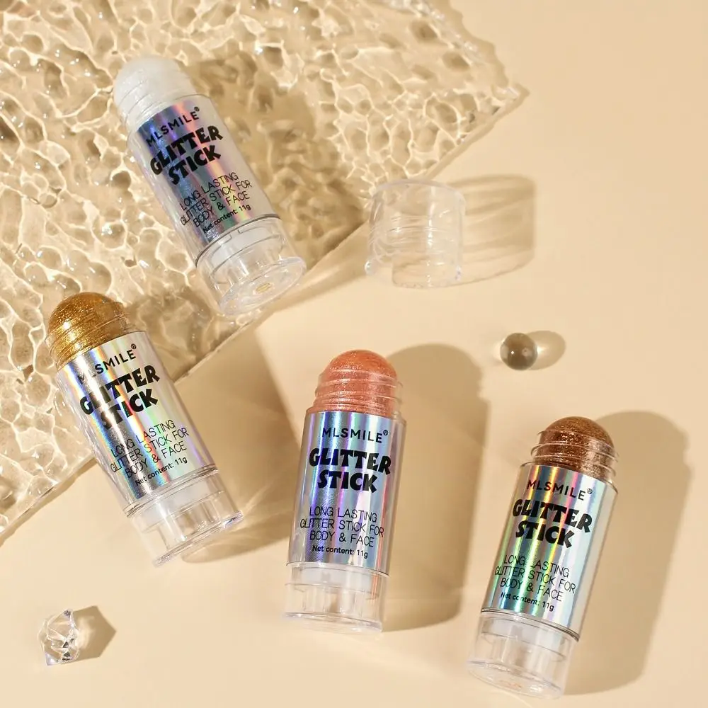 Long-lasting Pearlescent Highlighter Stick Glitter Brighten Skin Tone Cheek Crayon Blusher Face Bronzer High-gloss