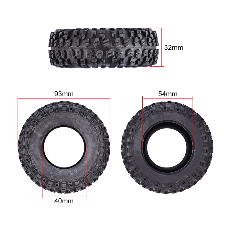 2Pcs Rubber Tires Wheel Tyre for Wltoys 12428 12428-A/B/C 12423 1/12 RC Car Spare Replace Parts,Right