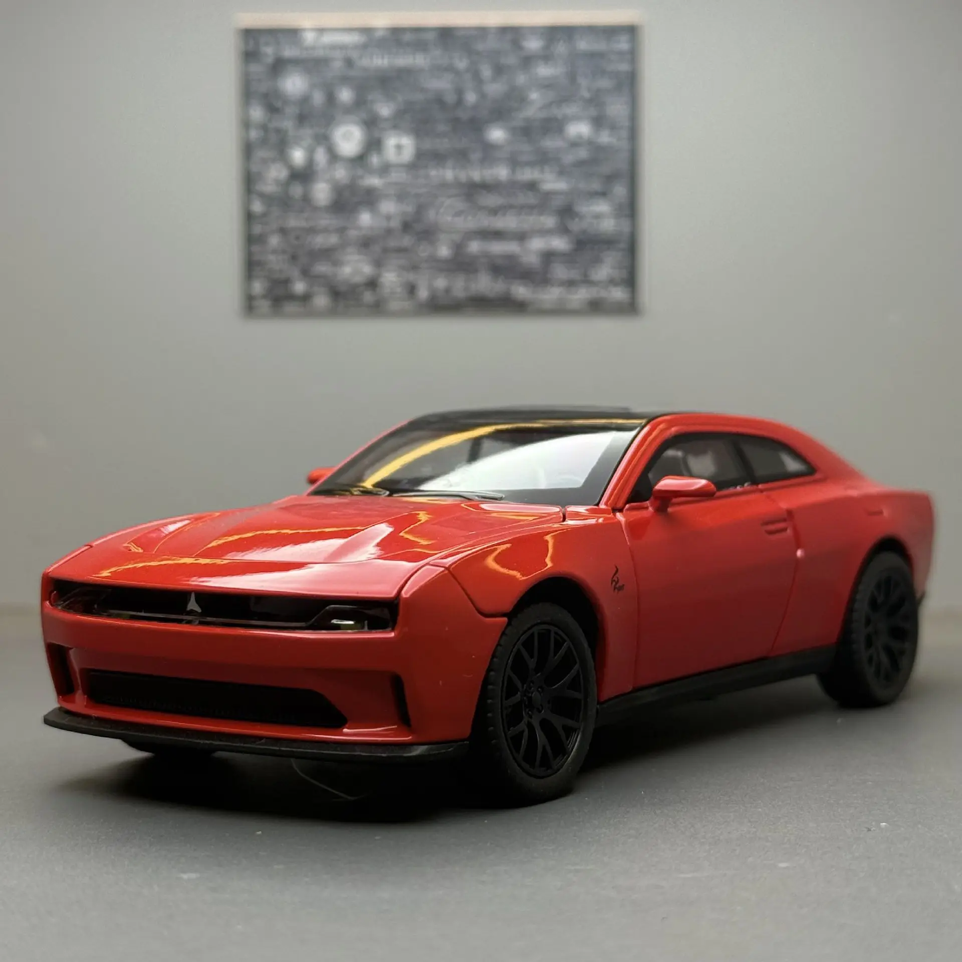 Hellcat – voiture de sport en alliage moulé sous pression, son et lumière, jouet pour enfants, modèle d'ornement, à collectionner, 1:32