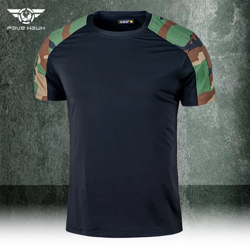 Men's Military Tactical T-shirt Outdoor Hunting Battle Camouflage Short Sleeves Summer Breathable Quick-drying Casual T-shirt