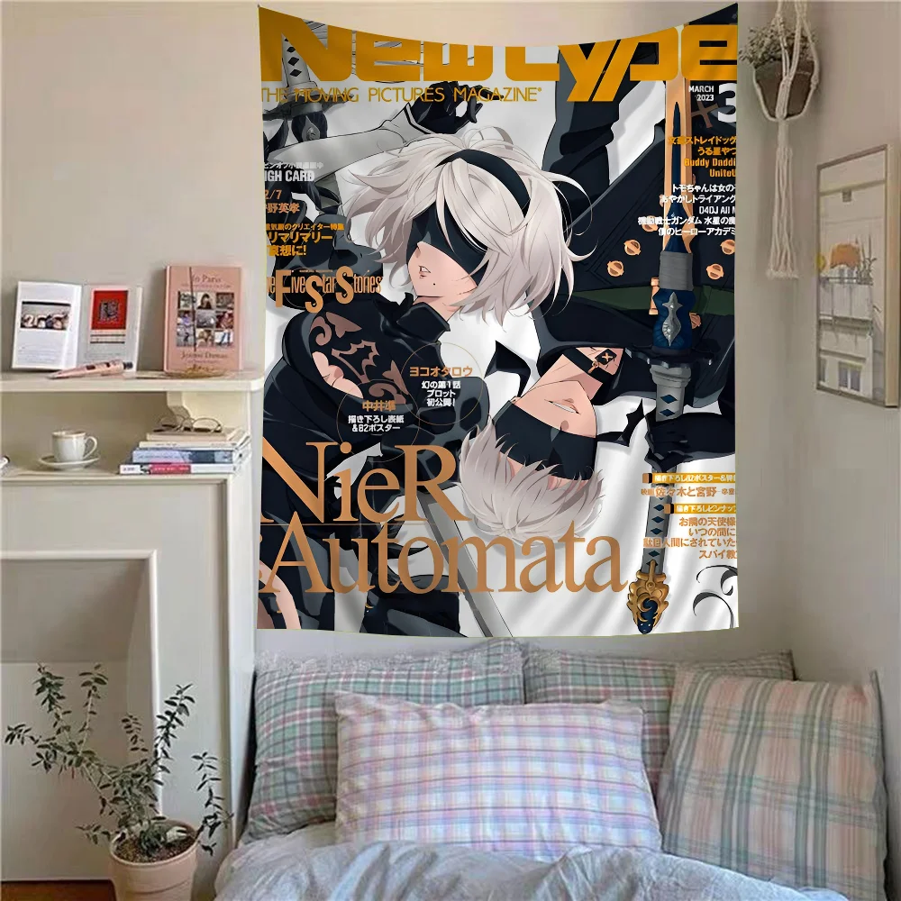 NieR Automata Anime Colorful Tapestry Wall Hanging Cheap Hippie Wall Hanging Bohemian Wall Tapestries Mandala Wall Sheets