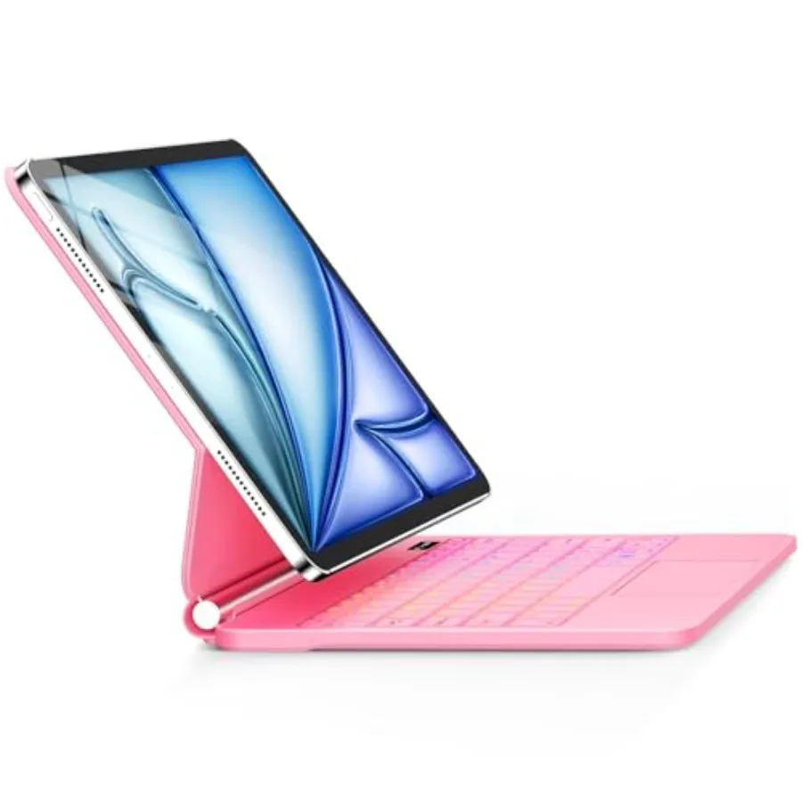 

Чехол-клавиатура для iPad Air 13 дюймов M4/2026/M3 2025/M2 2024 и iPad Pro 12.9 дюймов (3-го и 6-го поколений): магнитный чехол-клавиатура в стиле Magic-Style с эффектом парения.