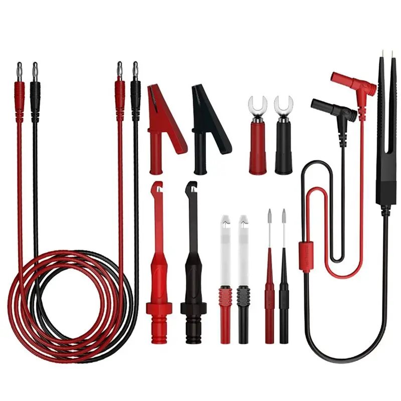 AA94-Multimeter Test Leads Kit Multimeter Back Probe Pin Plastic With Alligator Clips Test Tweezer Wire-Piercing