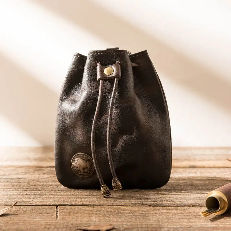 Handmade Coin Key Bag Soft Texture Retro PU Change Bag Multifunctional Bag Wenplay Storage Bag