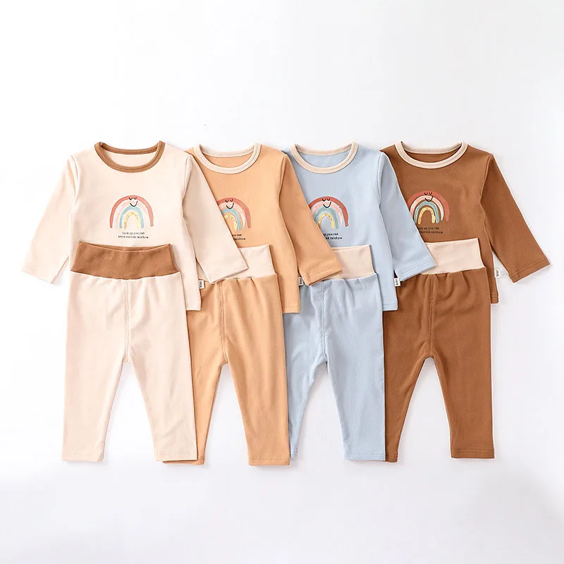 6M-3T Newborn Kid Baby Boy Girl Winter 2pcs Clothes Set Long Sleeve Top Pant Suit Cotton Two Piece Pajamas Set PJ Outfit